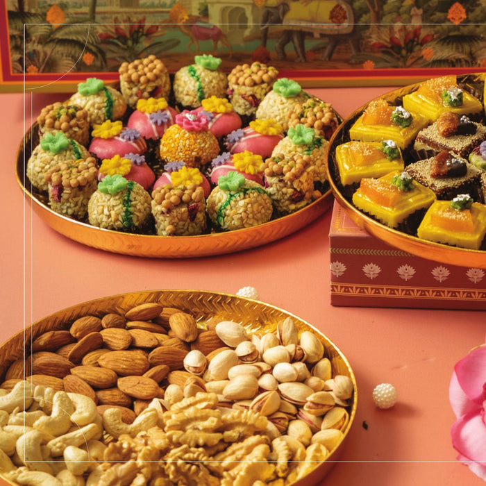 Mithai and dry fruit spread